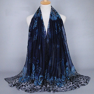 High quality cotton scarf shawl fashion trend woman embroidery scarf design