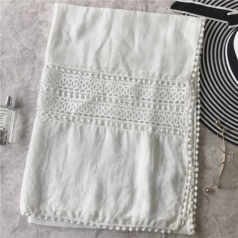 Silk Scarf White Girl Christmas Knitted Scarf Accessories For Woman