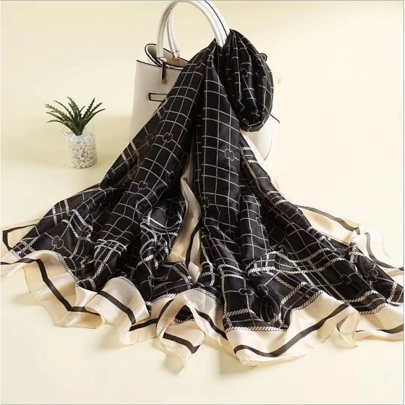 Silk scarf ketchy retro shading beach scarf for women