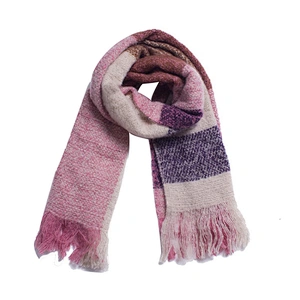 Autumn and winter new style circle yarn large check scarf lady thickened tassel neck shawl scarf