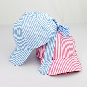 Sorority Hat Southern Monogrammed Seersucker Baseball Cap With Bow Made Yiwu