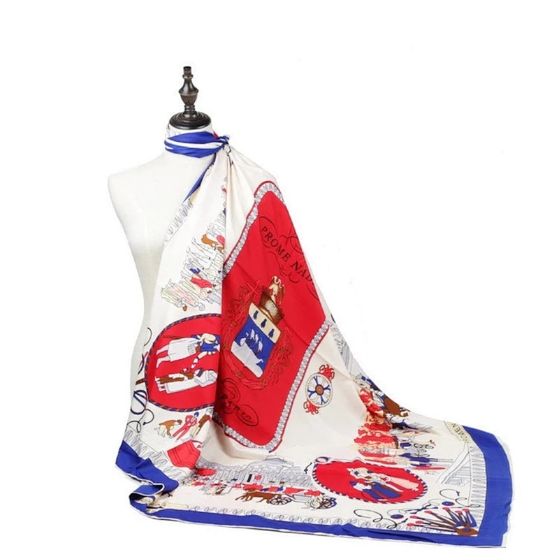 Infinity Scarf Custom Print 100% Pure Silk Shawl Scarf