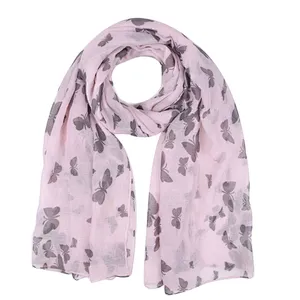 Artistic style butterfly print fashion scarf for women