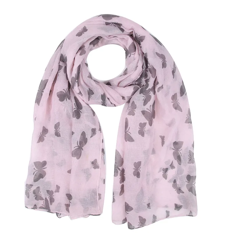 Artistic style butterfly print fashion scarf for women