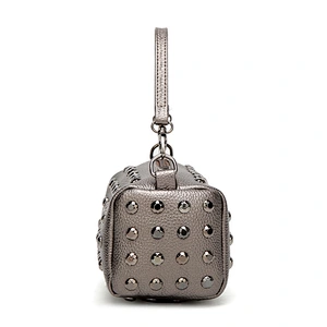 New Women Fashion Shoulder Bag Lady Black Rivet Leather Handbag