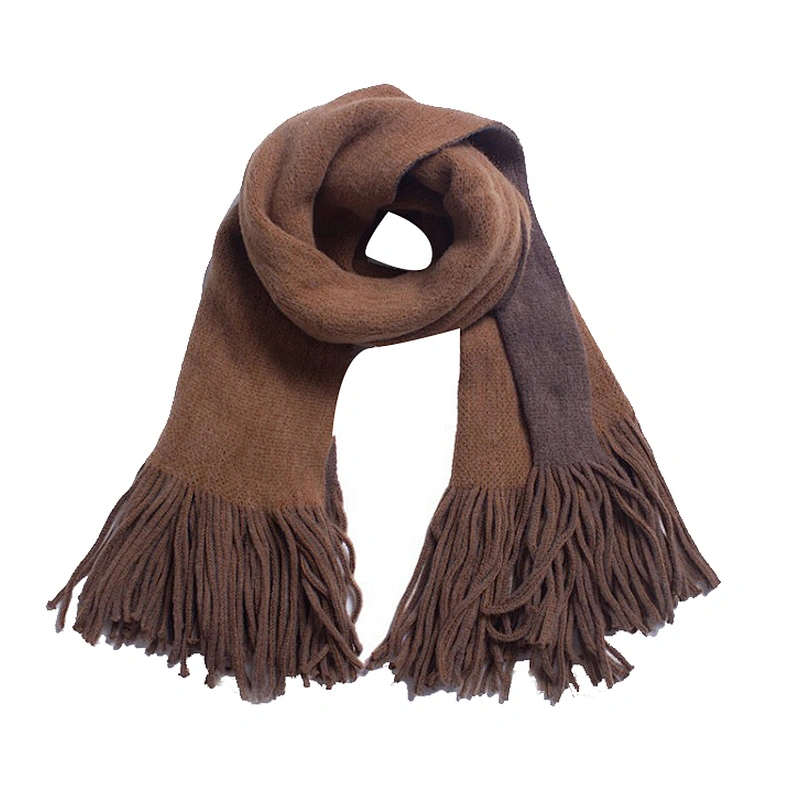 Autumn and winter long tassel pure color scarf thicken warm shawl scarf
