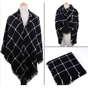 Cashmere large square towel blended color plaid skin-friendly scarf women winter warm versatile shawl