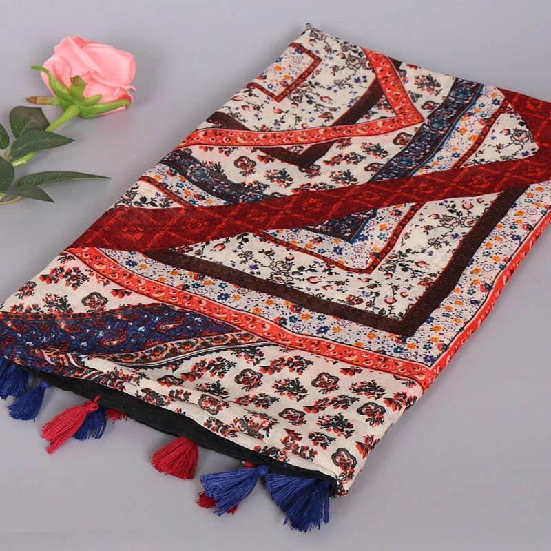 New Design Arab Scarf Silk Scarf With Chain Pattern Fancy Scarf