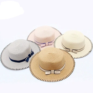 Summer Style Sun Hat Beach Caps Women Wide Brim Breathable Bowler Round Bucket Straw Beach Hat