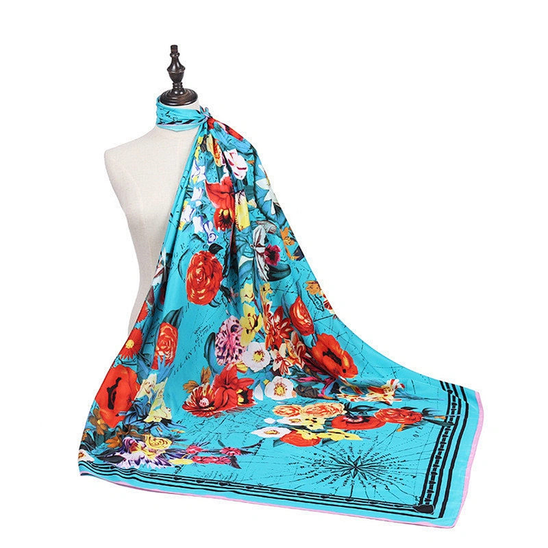 Customized Printing Silk Lady Square Scarf