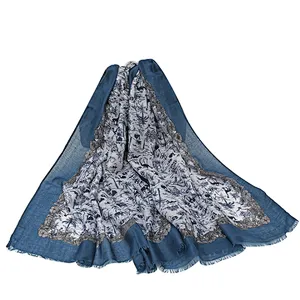 Printed silk towel chiffon fabric  oversize beach shawl woman's scarf