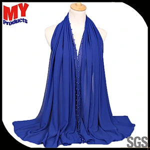 2018 New Design Fashion Pasmina Scarf Pashmina Pearl Chiffon Scarf Young Girls Scarf