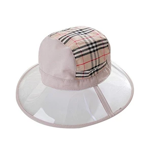 2019 New Style Fabric Splicing Transparent Bucket Hat