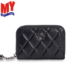 Wholesale ladies leather purses wallet with zipper for women