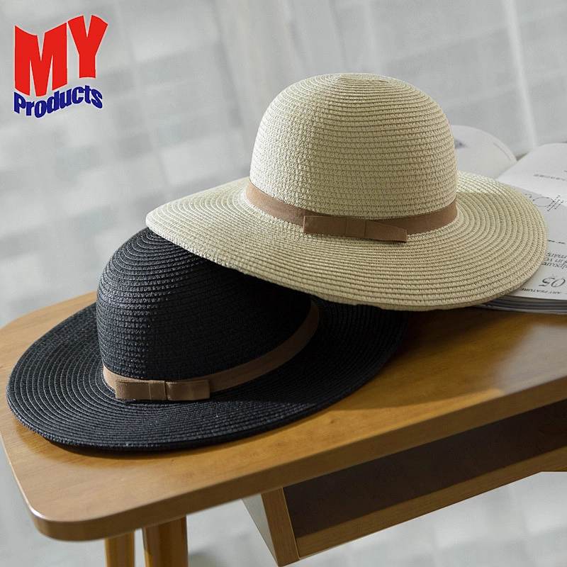 Wholesale Fashion Cheap Floppy Beach Summer White Wide Brim Women'S Man Church Juzz Felt Fedora Panama Sun Paper Straw Hat