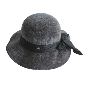 Lady fashion style design ribbon fedora chenille winter hat