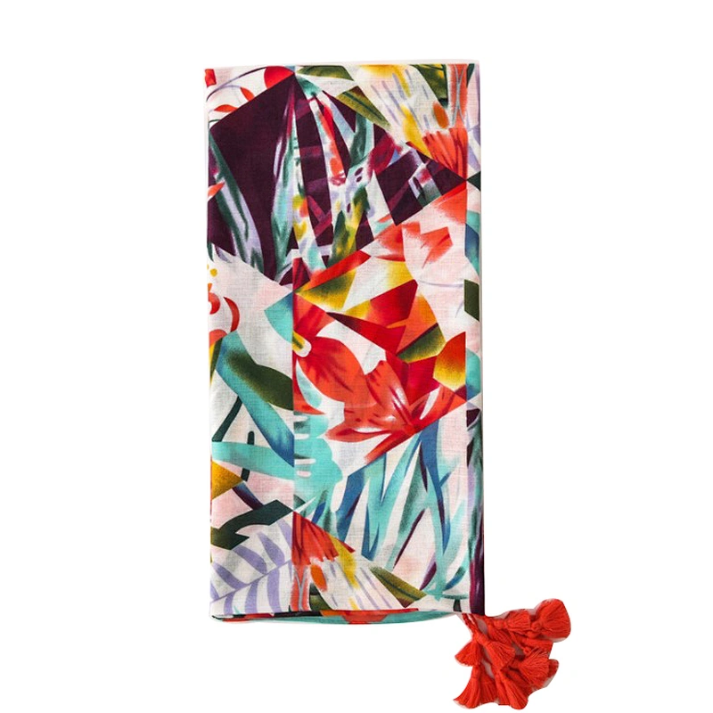 Ethnic new cotton and linen scarf female creative matching color shawl travel sunshade scarf