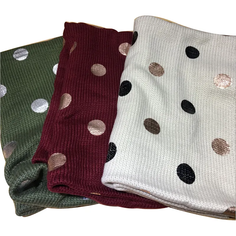 New style winter woollen scarf with polka dot and gold stamping scarf