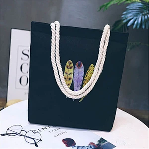 Custom Printed Ladies Shoulder Bag Canvas Woman Tote Handbags