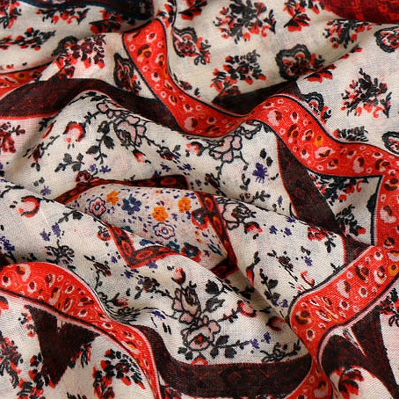 New Design Arab Scarf Silk Scarf With Chain Pattern Fancy Scarf
