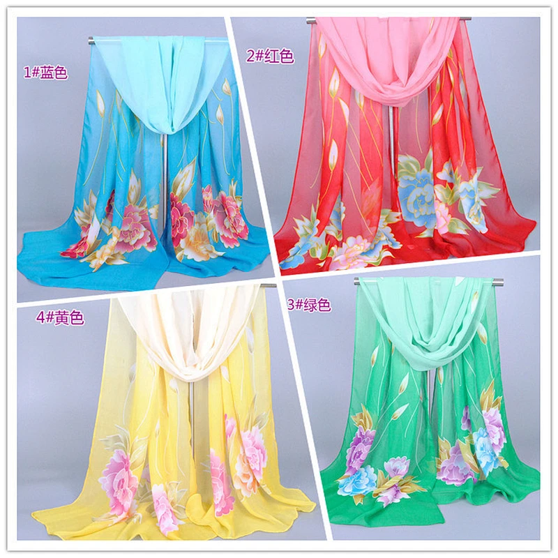 Ningbo instant hijab silk printed scarf