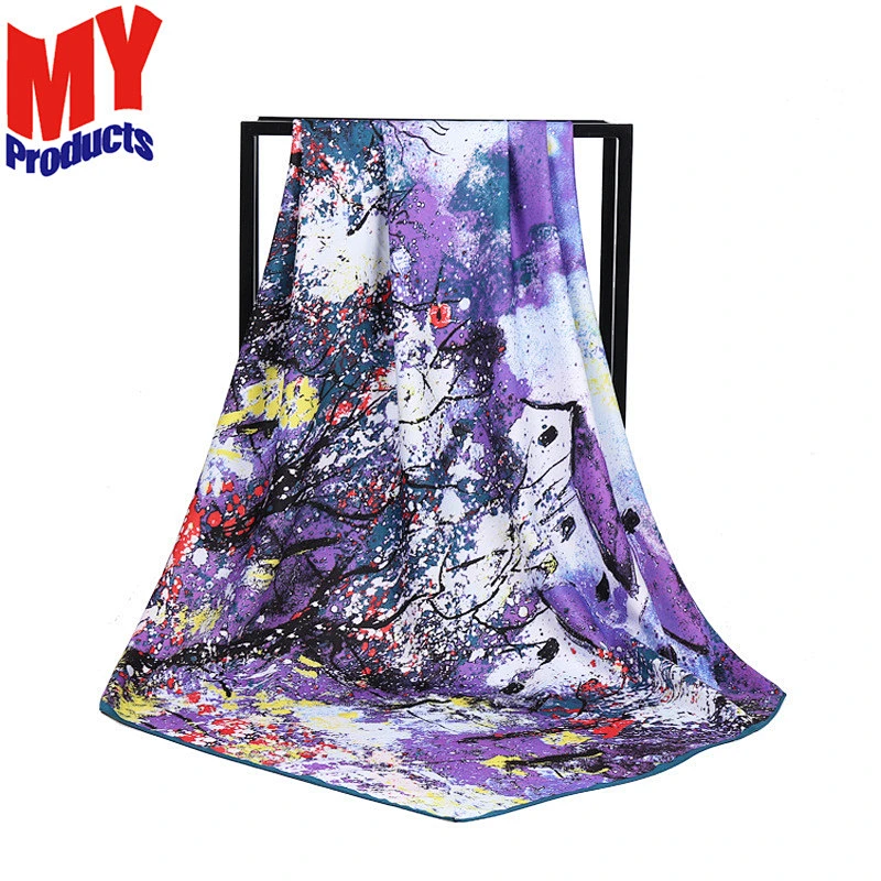 Magnetic neck cowls scarf satin silk pashmina sharqiaa scarf for ladies