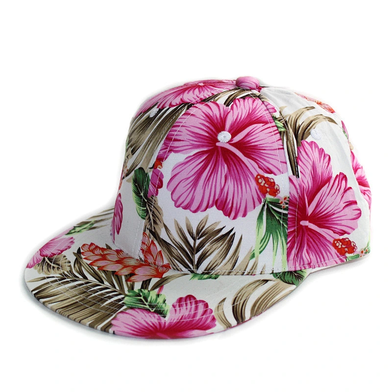 Adult & Kids Fashion Custom Flower Printing Hip Hop Hats Summer Caps Snapback Cap