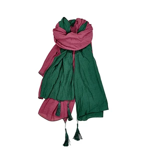 New colorful literary neck cotton and linen scarf women's fashion tassel warm shawl