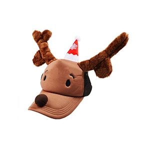 Hot sale funny baseball christmas party hats reindeer christmas baseball cap