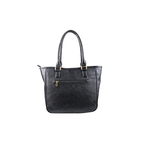 Women Leather Shopping Travel Bag Black Tote Bag Handbag For Lady