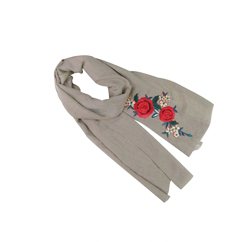 New style scarf with rose embroidery woman's scarf