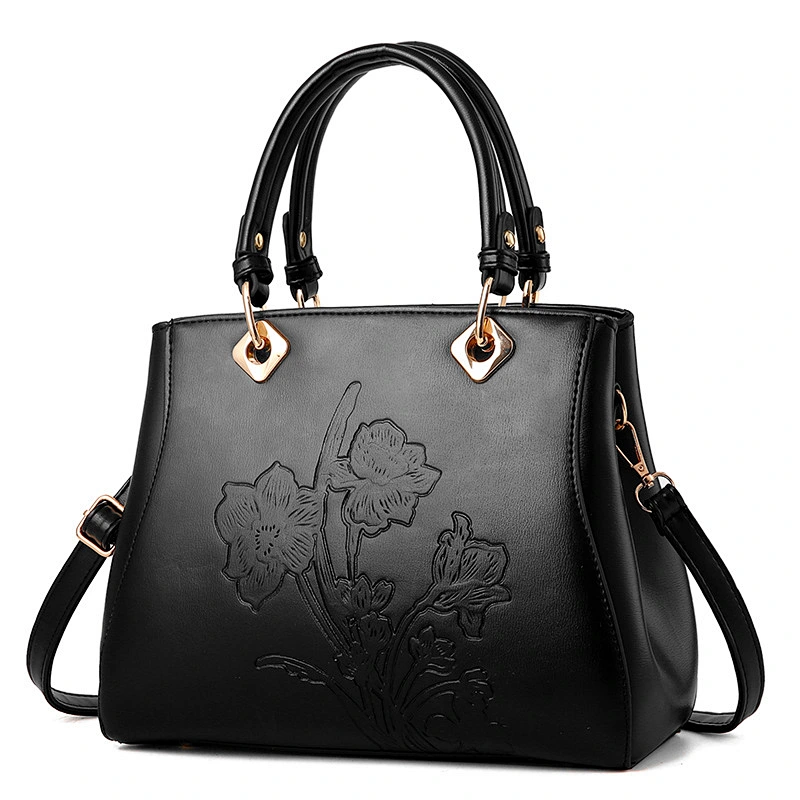 2019 Fashion cheap ladies pu shoulder bag flower tote bag handbag for women