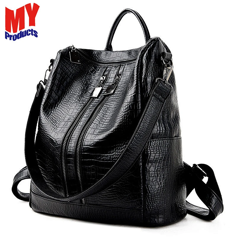 2019 New trendy good quality fashion woman pu leather handbag backpack