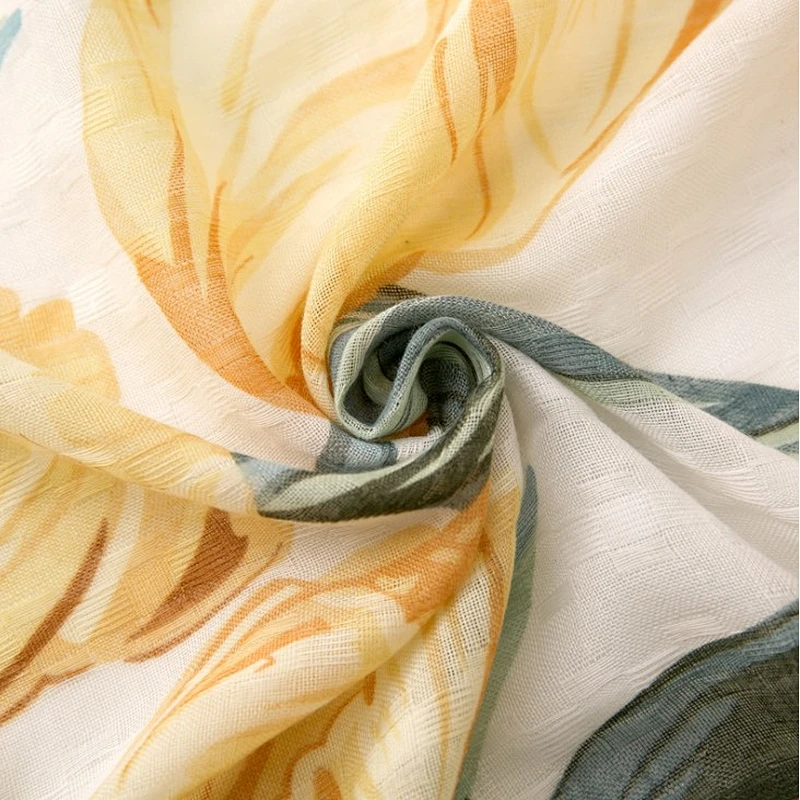 Elegant style Korean version new spring flowers printed long shawl scarf