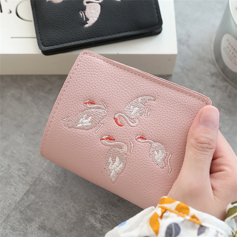 Wholesale Travel Fancy Ladies Clutch Purse Embroidery Leather Wallet For Woman