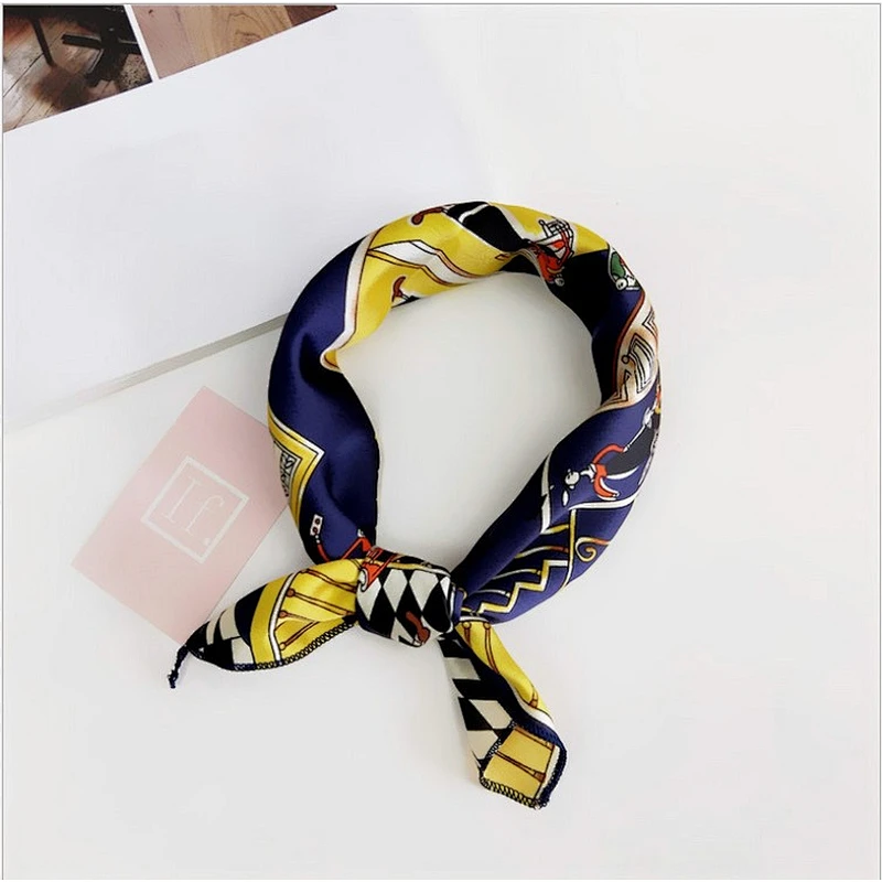 Square scarf women fashion professional variegated decorative print silk scarf