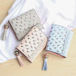 Small women wallet 2019 pu leather money clip wallet coin purse cute ladies wallets and purses