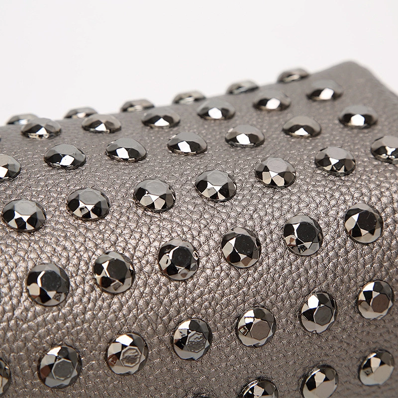 New Women Fashion Shoulder Bag Lady Black Rivet Leather Handbag