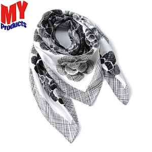 Spanish flamenco manton shawl plain viscose hijab satin silk scarf
