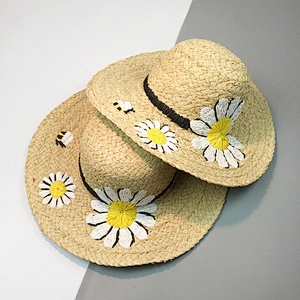 Expensive Handmade Madagascar Raffia lady sex straw folding Hats