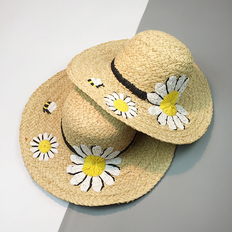 Expensive Handmade Madagascar Raffia lady sex straw folding Hats