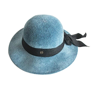 Lady fashion style design ribbon fedora chenille winter hat