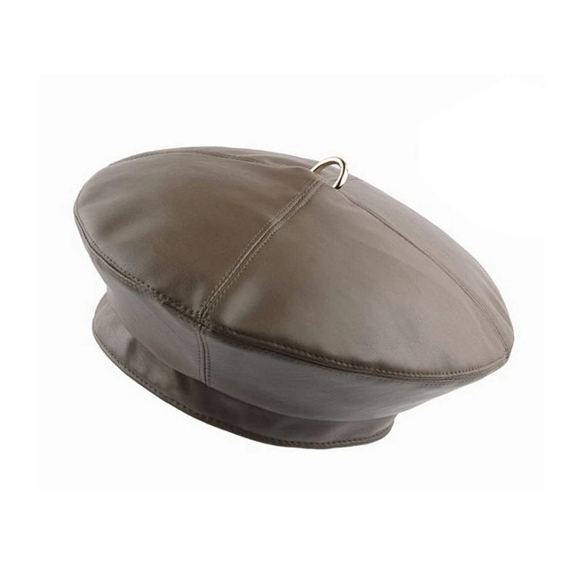 Leather beret soft newsboy  hat good quality artistic hat