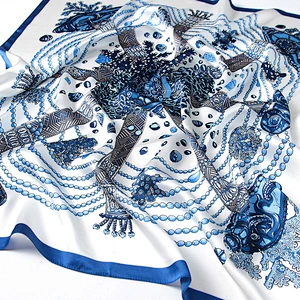 Hot sale custom printed cheap woman silk neck scarf