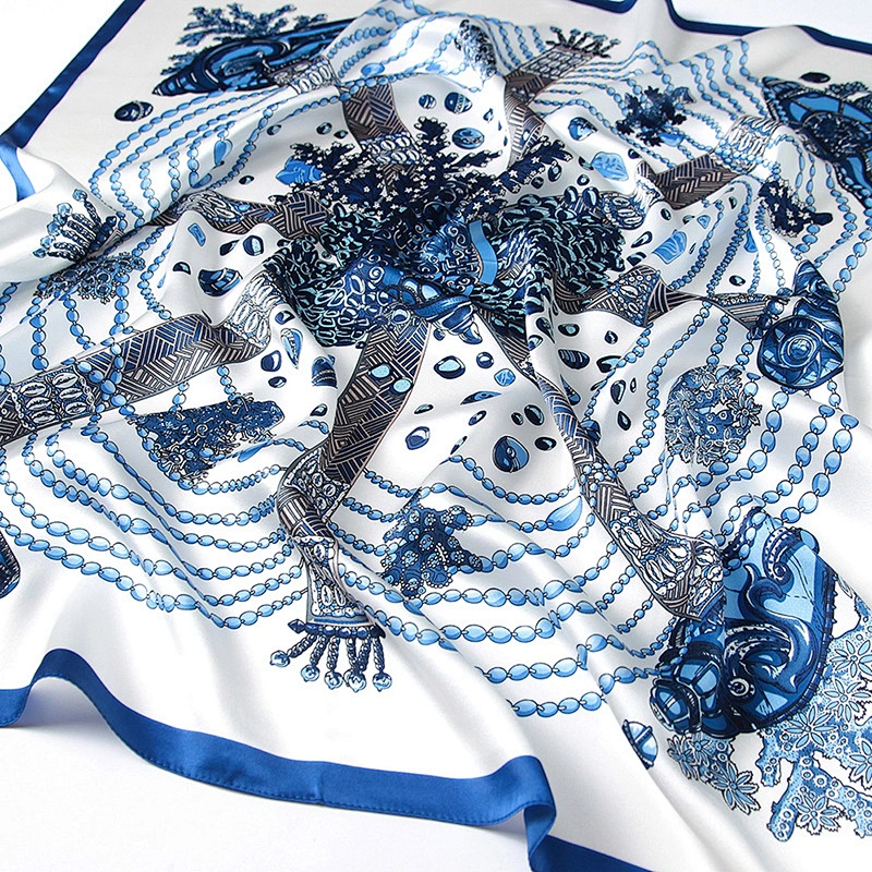 Hot sale custom printed cheap woman silk neck scarf