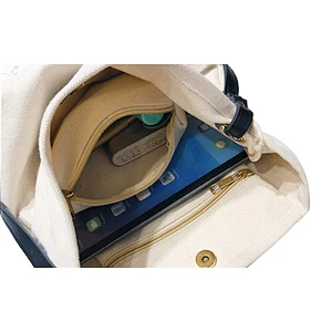 Promotional custom print cotton canvas zipper messenger bag with adjustable leather rope