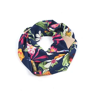 New autumn/winter scarf storage  pocket zipper cover neck print invisible zipper scarf