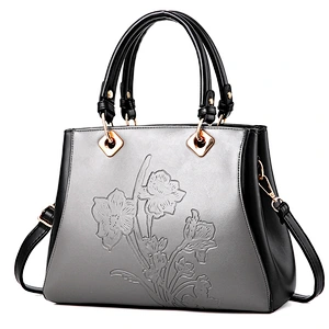 2019 Fashion cheap ladies pu shoulder bag flower tote bag handbag for women