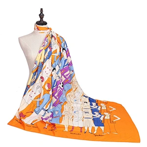 Customized Printing Silk Lady Square Scarf