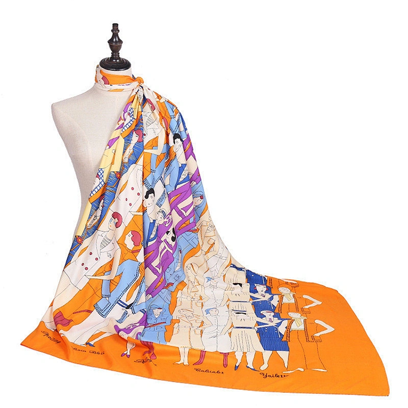 Customized Printing Silk Lady Square Scarf